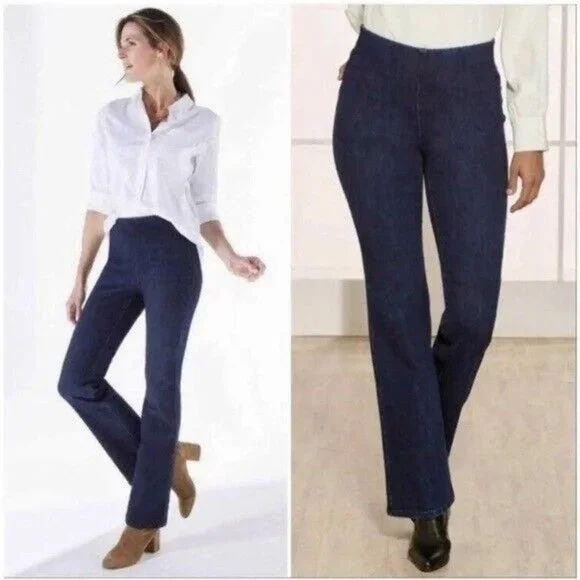 Soft Surroundings The Ultimate Denim Pull-On Bootcut Jeans Size Petite Small - Picture 10 of 10